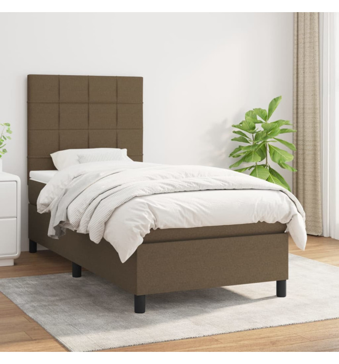 Sommier à lattes de lit avec matelas Marron foncé 80x200 cm | Mobilier & Déco