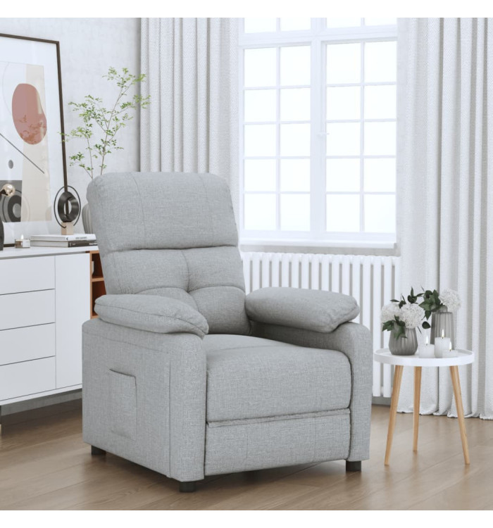 Fauteuil inclinable Gris clair Tissu | Mobilier & Déco