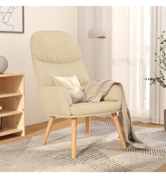 Chaise de relaxation Crème Tissu | Mobilier & Déco