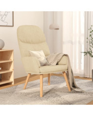 Chaise de relaxation Crème Tissu | Mobilier & Déco