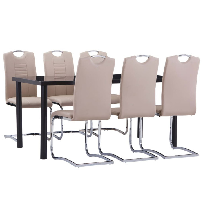 Ensemble de salle à manger 7 pcs Similicuir Cappuccino | Mobilier & Déco