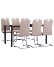 Ensemble de salle à manger 7 pcs Similicuir Cappuccino | Mobilier & Déco