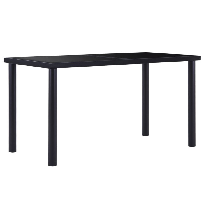 Table à manger Noir 140x70x75 cm Verre trempé | Mobilier & Déco