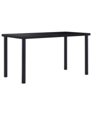 Table à manger Noir 140x70x75 cm Verre trempé | Mobilier & Déco