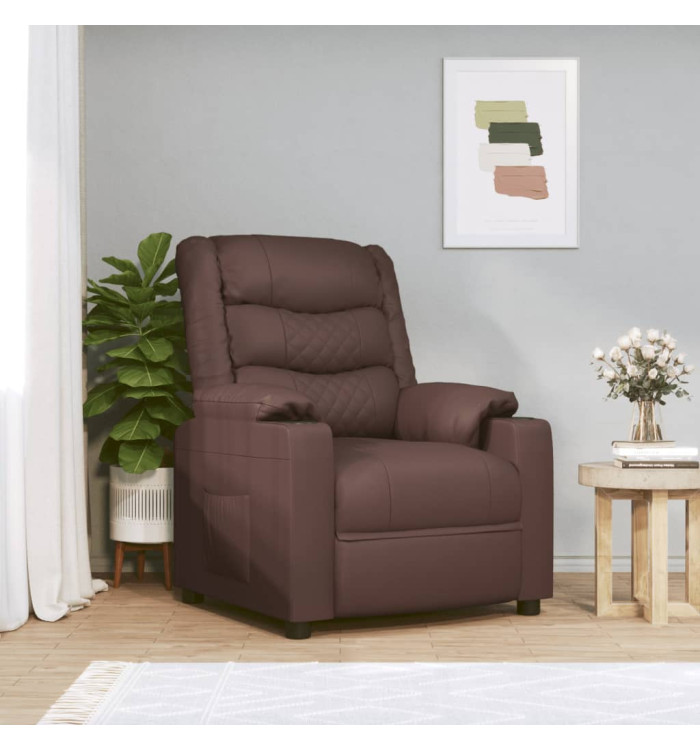 Fauteuil inclinable Marron Similicuir | Mobilier & Déco