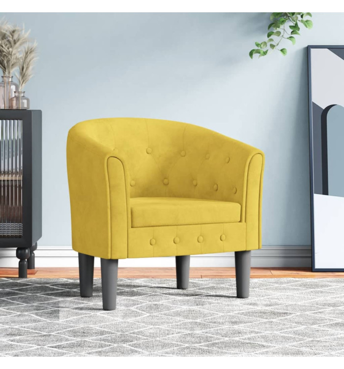 Fauteuil jaune velours | Mobilier & Déco