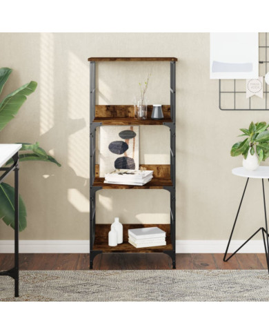 Bibliothèque chêne fumé 50x33x117,5 cm bois d'ingénierie | Mobilier & Déco