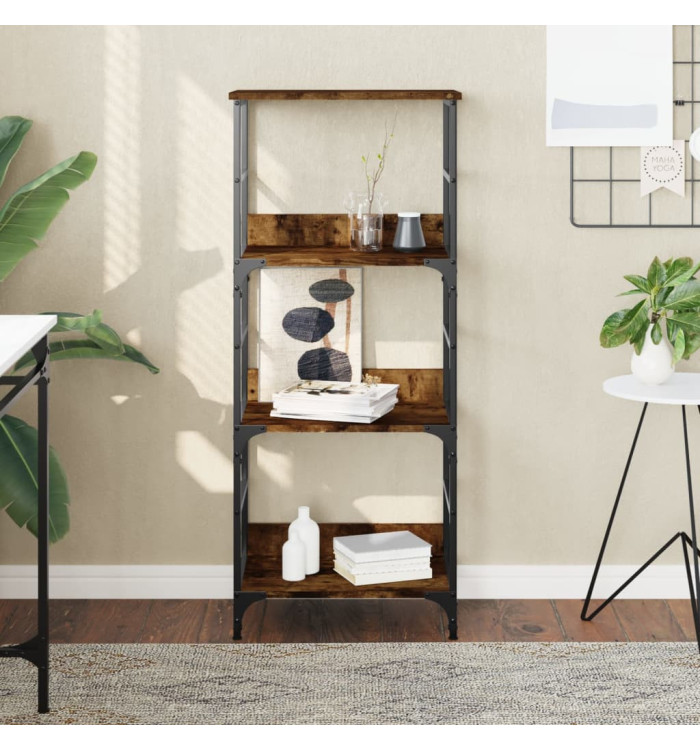 Bibliothèque chêne fumé 50x33x117,5 cm bois d'ingénierie | Mobilier & Déco