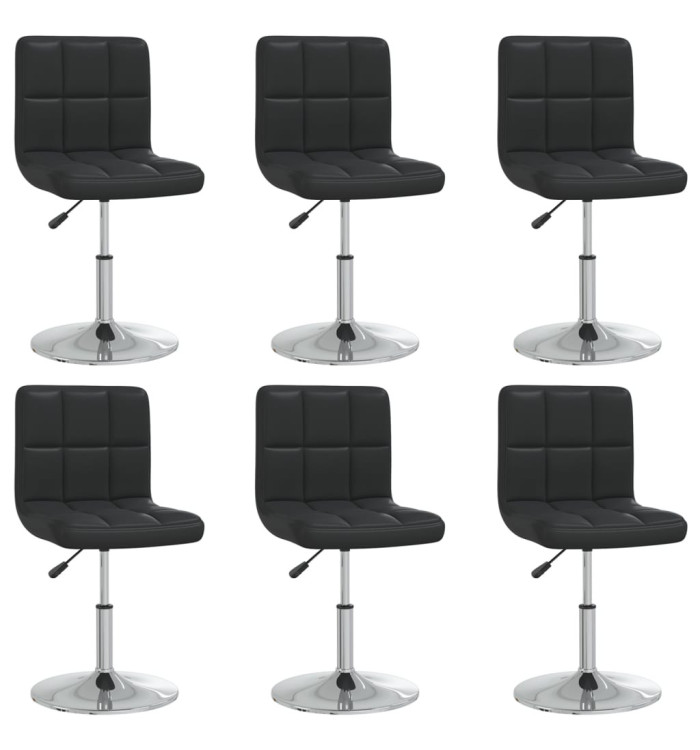 Chaises à manger lot de 6 noir similicuir | Mobilier & Déco