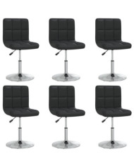 Chaises à manger lot de 6 noir similicuir | Mobilier & Déco