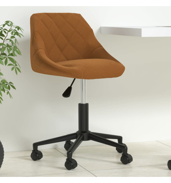 Chaise pivotante de bureau Marron Velours | Mobilier & Déco