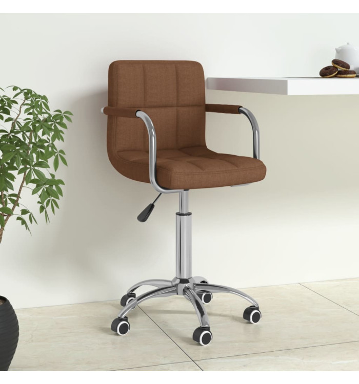 Chaise pivotante de bureau Marron Tissu | Mobilier & Déco