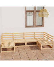 Salon de jardin 6 pcs bois de pin massif | Mobilier & Déco