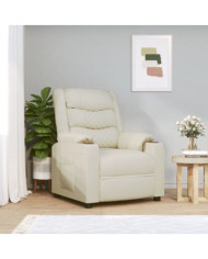 Fauteuil inclinable électrique Crème Similicuir | Mobilier & Déco