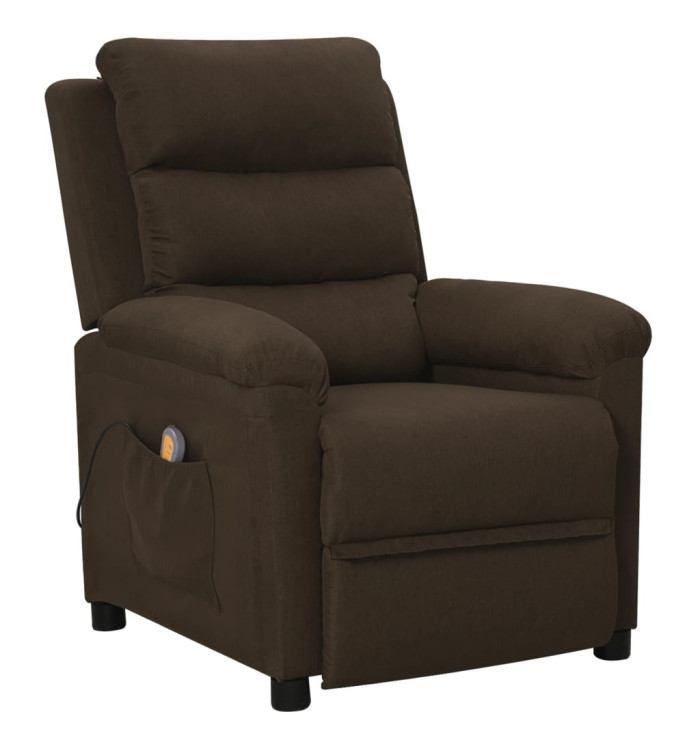 Fauteuil de massage Marron foncé Tissu | Mobilier & Déco