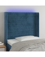 Tête de lit à LED Bleu foncé 83x16x118/128 cm Velours | Mobilier & Déco