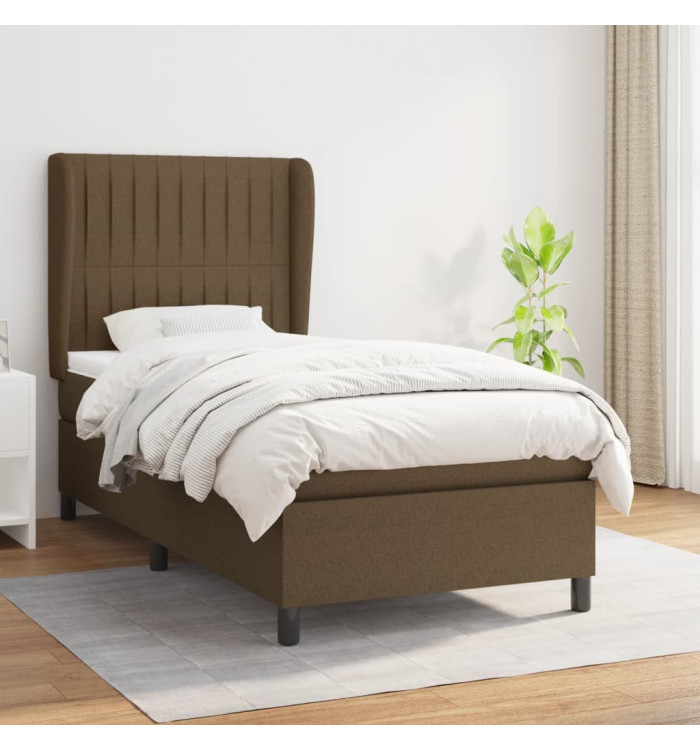 Sommier à lattes de lit avec matelas Marron foncé 80x200 cm | Mobilier & Déco
