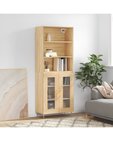 Buffet haut Chêne sonoma 69,5x34x180 cm Bois d'ingénierie | Mobilier & Déco