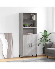 Buffet haut Sonoma gris 69,5x34x180 cm Bois d'ingénierie | Mobilier & Déco