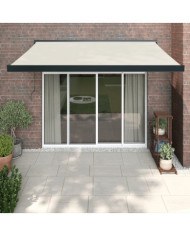 Auvent rétractable crème 3x2,5 m tissu et aluminium | Mobilier & Déco