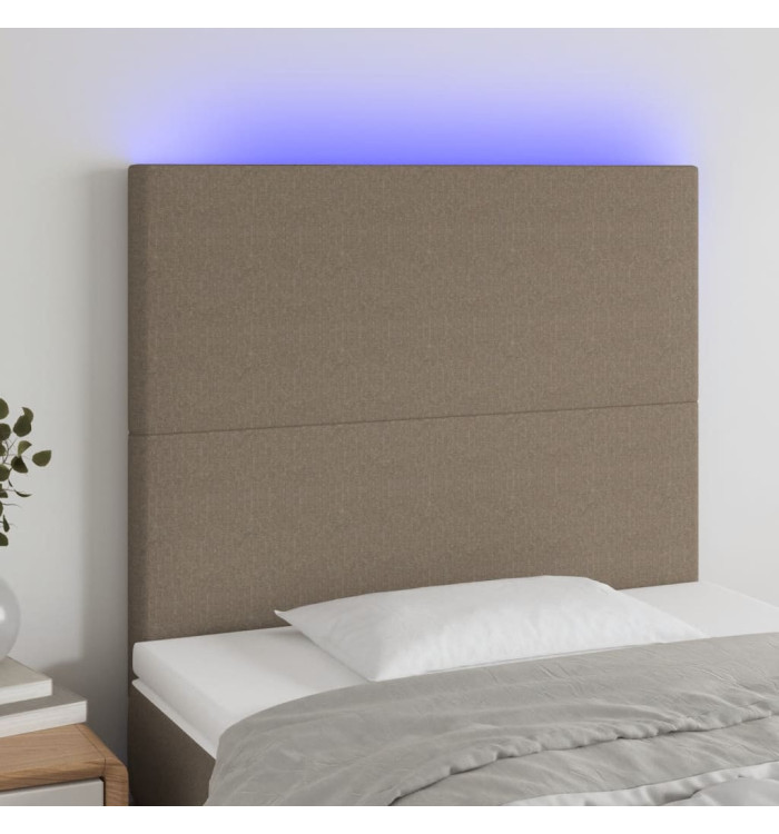 Tête de lit à LED Taupe 90x5x118/128 cm Tissu | Mobilier & Déco