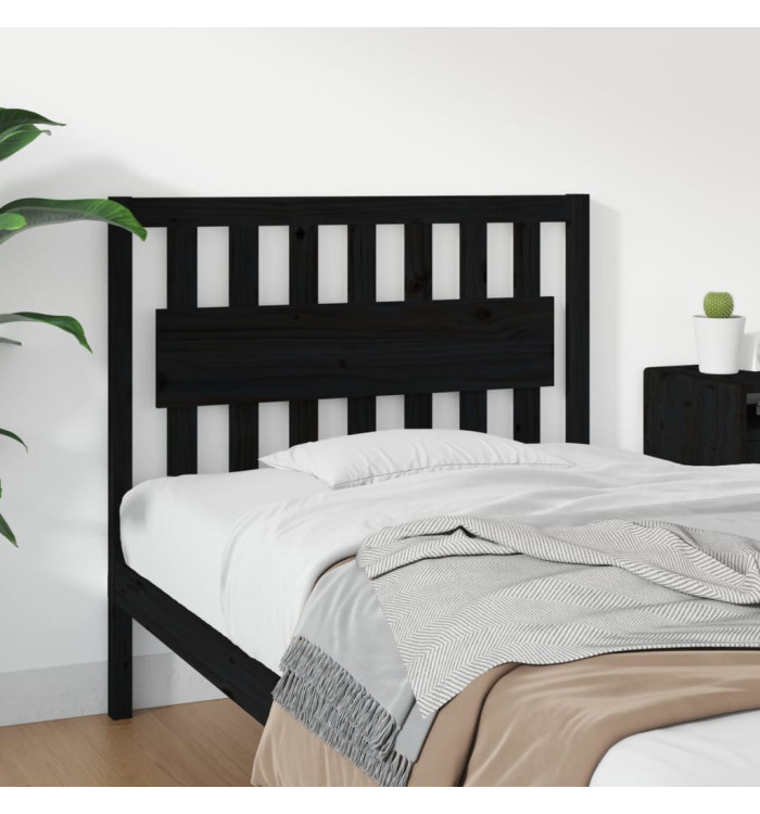 Tête de lit Noir 105,5x4x100 cm Bois massif de pin | Mobilier & Déco