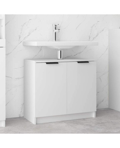 Armoire salle de bain Blanc 64,5x33,5x59 cm Bois d'ingénierie | Mobilier & Déco