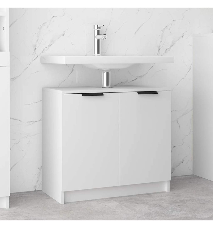 Armoire salle de bain Blanc 64,5x33,5x59 cm Bois d'ingénierie | Mobilier & Déco