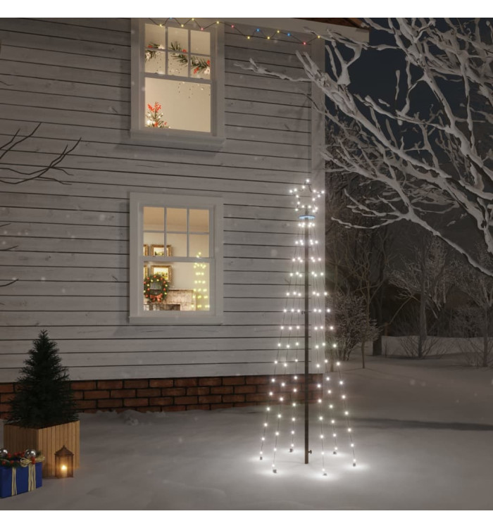 Sapin de Noël avec piquet Blanc froid 108 LED 180 cm | Mobilier & Déco