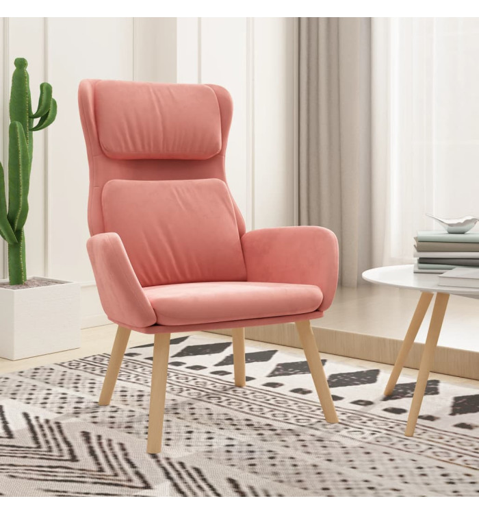 Chaise de relaxation Rose Velours | Mobilier & Déco