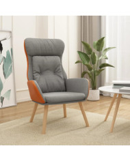 Chaise de relaxation Gris clair Tissu et PVC | Mobilier & Déco