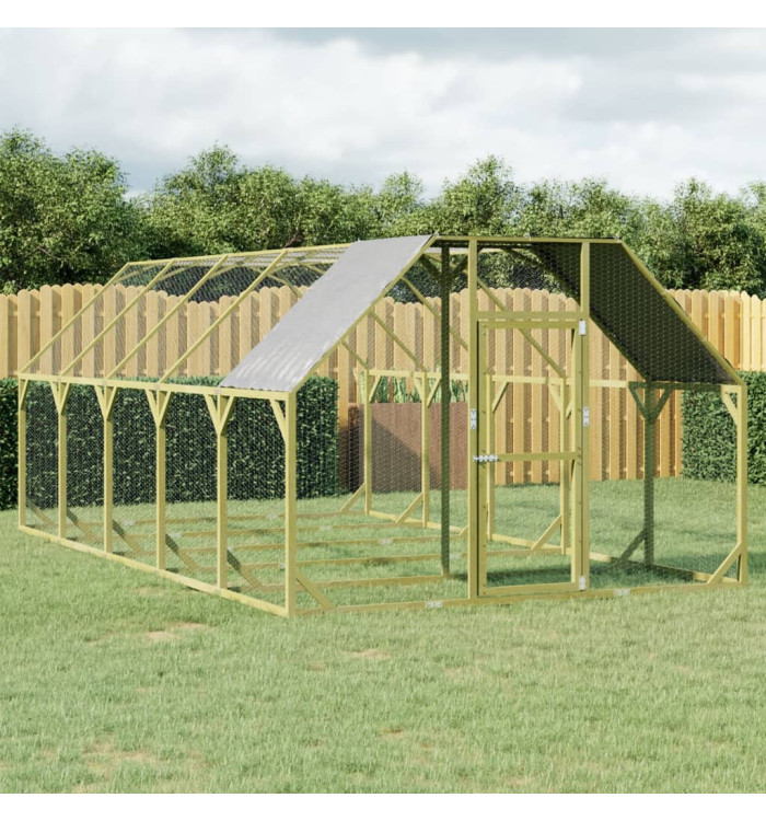 Poulailler 268x500x190 cm Bois de pin massif imprégné | Mobilier & Déco