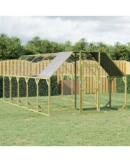Poulailler 268x500x190 cm Bois de pin massif imprégné | Mobilier & Déco