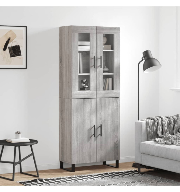 Buffet haut Sonoma gris 69,5x34x180 cm Bois d'ingénierie | Mobilier & Déco