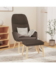 Chaise de relaxation avec tabouret Taupe Tissu | Mobilier & Déco