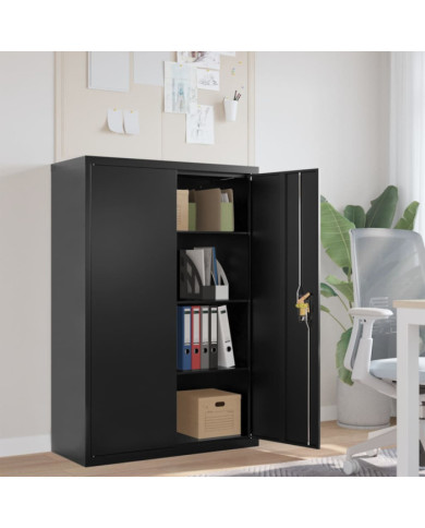 Classeur noir 90x40x140 cm acier | Mobilier & Déco