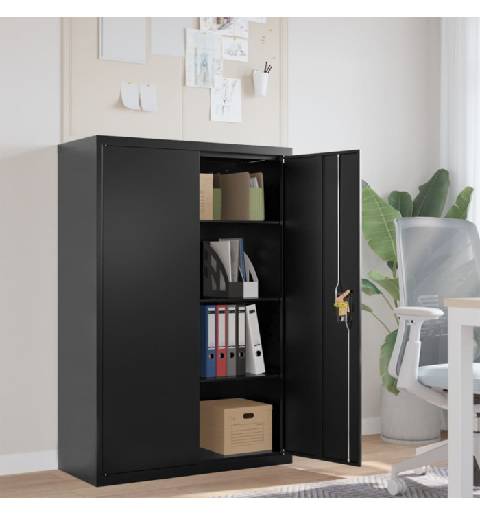Classeur noir 90x40x140 cm acier | Mobilier & Déco