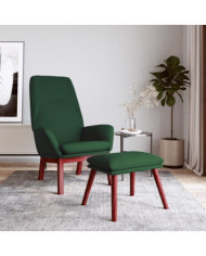 Chaise de relaxation avec repose-pied Vert foncé Tissu | Mobilier & Déco