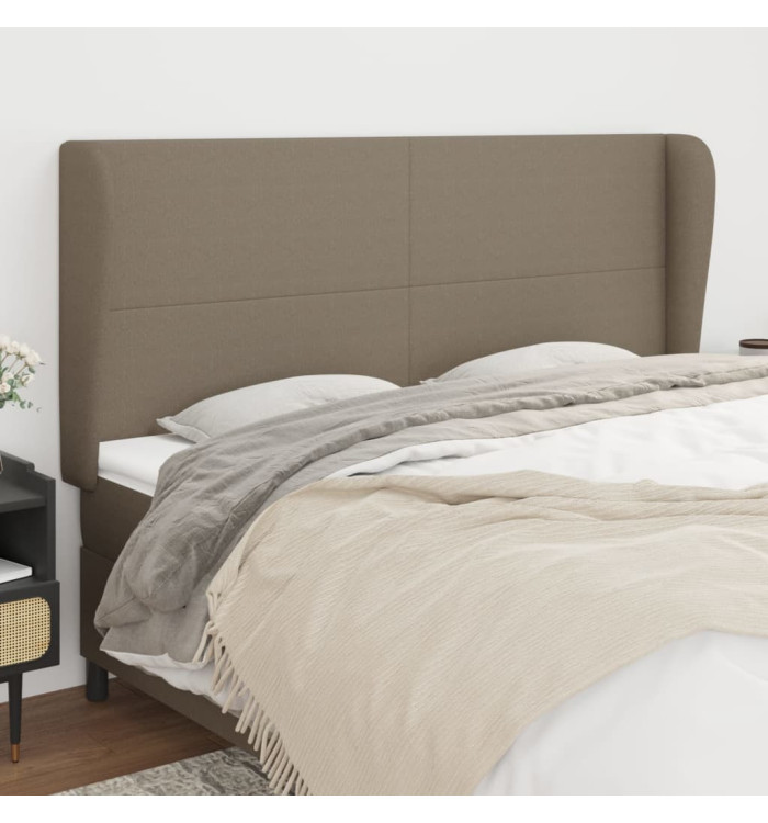 Tête de lit avec oreilles Taupe 183x23x118/128 cm Tissu | Mobilier & Déco