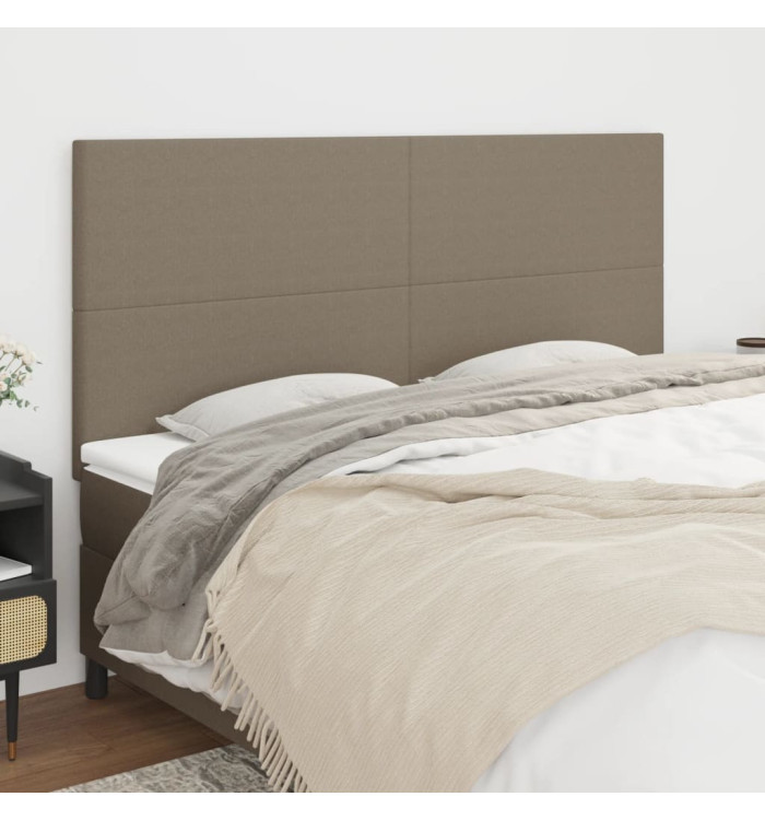 Têtes de lit 4 pcs Taupe 90x5x78/88 cm Tissu | Mobilier & Déco