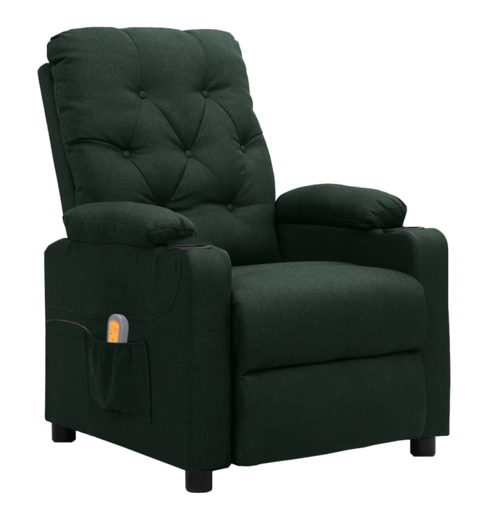 Fauteuil de massage Vert foncé Tissu | Mobilier & Déco