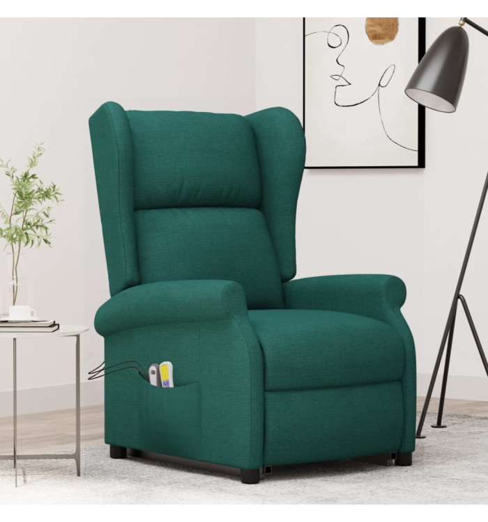 Fauteuil de massage Vert foncé Tissu | Mobilier & Déco