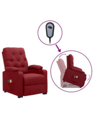 Fauteuil de massage Rouge bordeaux Tissu | Mobilier & Déco