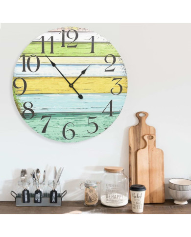 Horloge murale Multicolore 60 cm MDF | Mobilier & Déco
