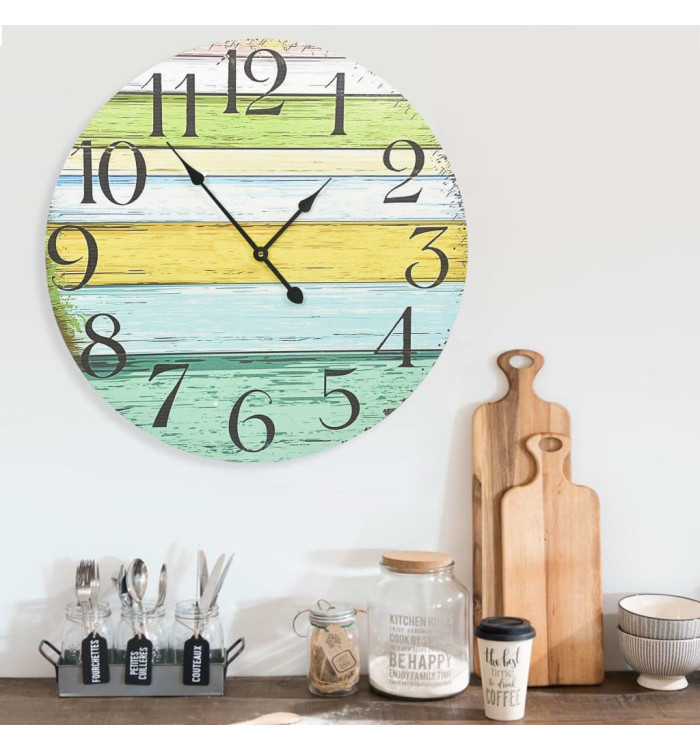 Horloge murale Multicolore 60 cm MDF | Mobilier & Déco