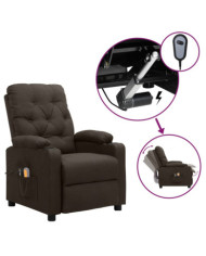 Fauteuil électrique de massage Marron foncé Tissu | Mobilier & Déco