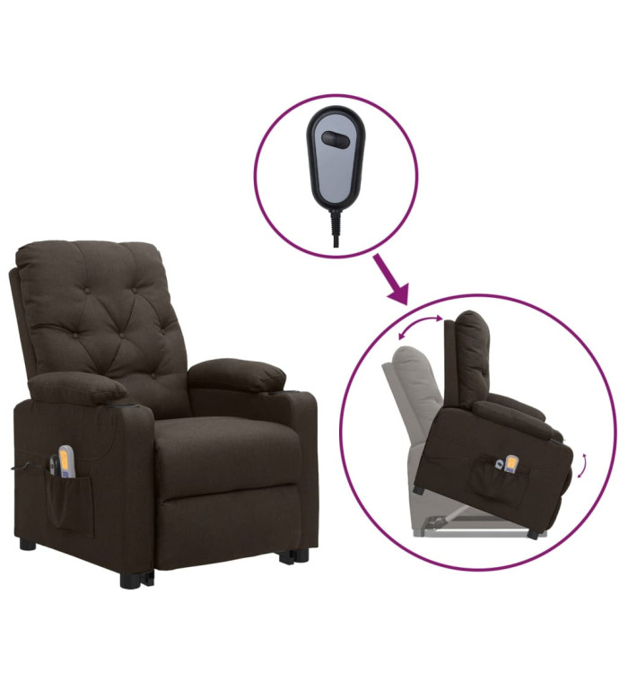 Fauteuil de massage Marron foncé Tissu | Mobilier & Déco
