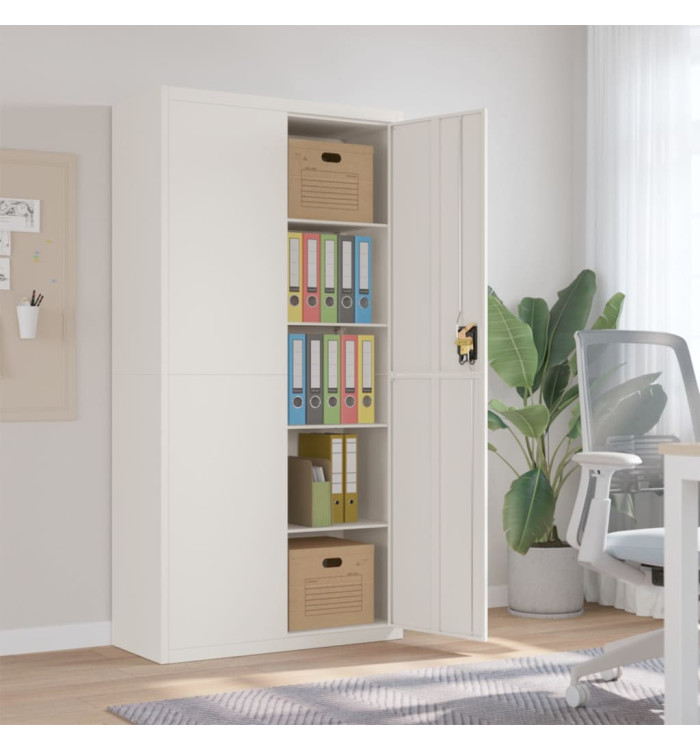 Classeur blanc 90x40x180 cm acier | Mobilier & Déco