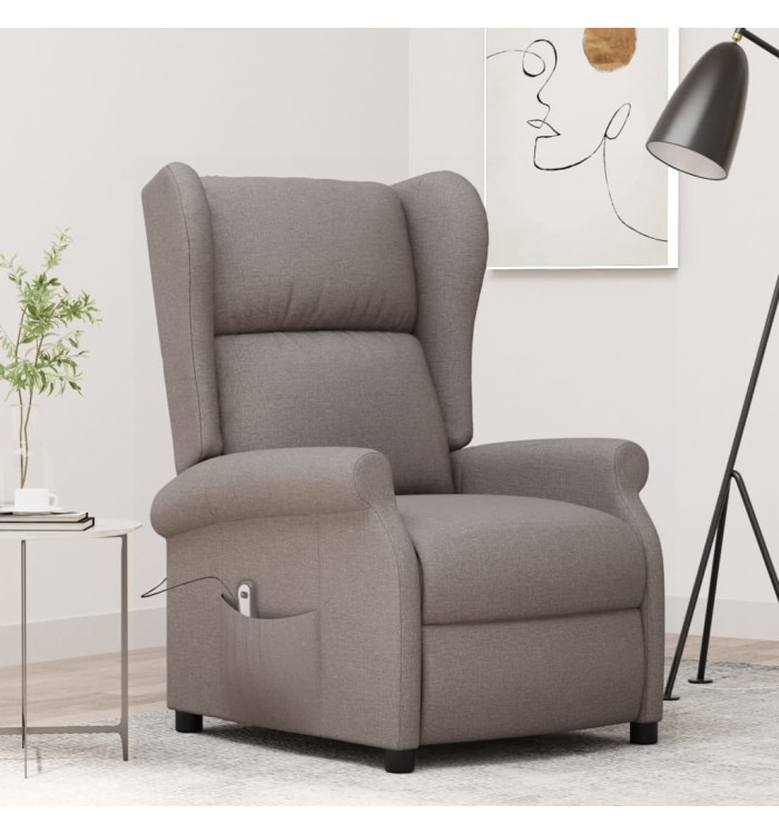 Fauteuil inclinable électrique à oreilles taupe Tissu | Mobilier & Déco