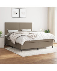 Sommier à lattes de lit avec matelas Taupe 180x200 cm Tissu | Mobilier & Déco